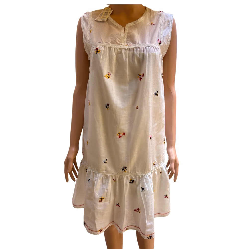 MaxStudio White Floral Embroidered Tiered Dress Small NWT - Picture 2 of 9